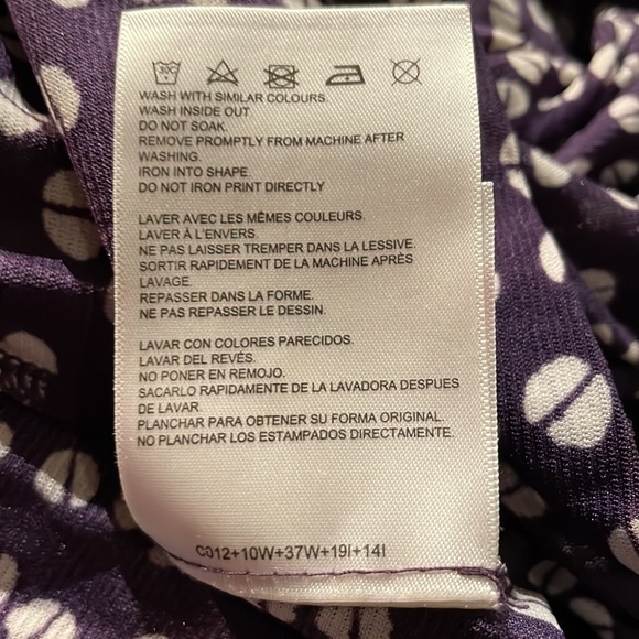 Mexx purple with white coffee bean patterned, fitted short sleeve top - Picture 6 of 7